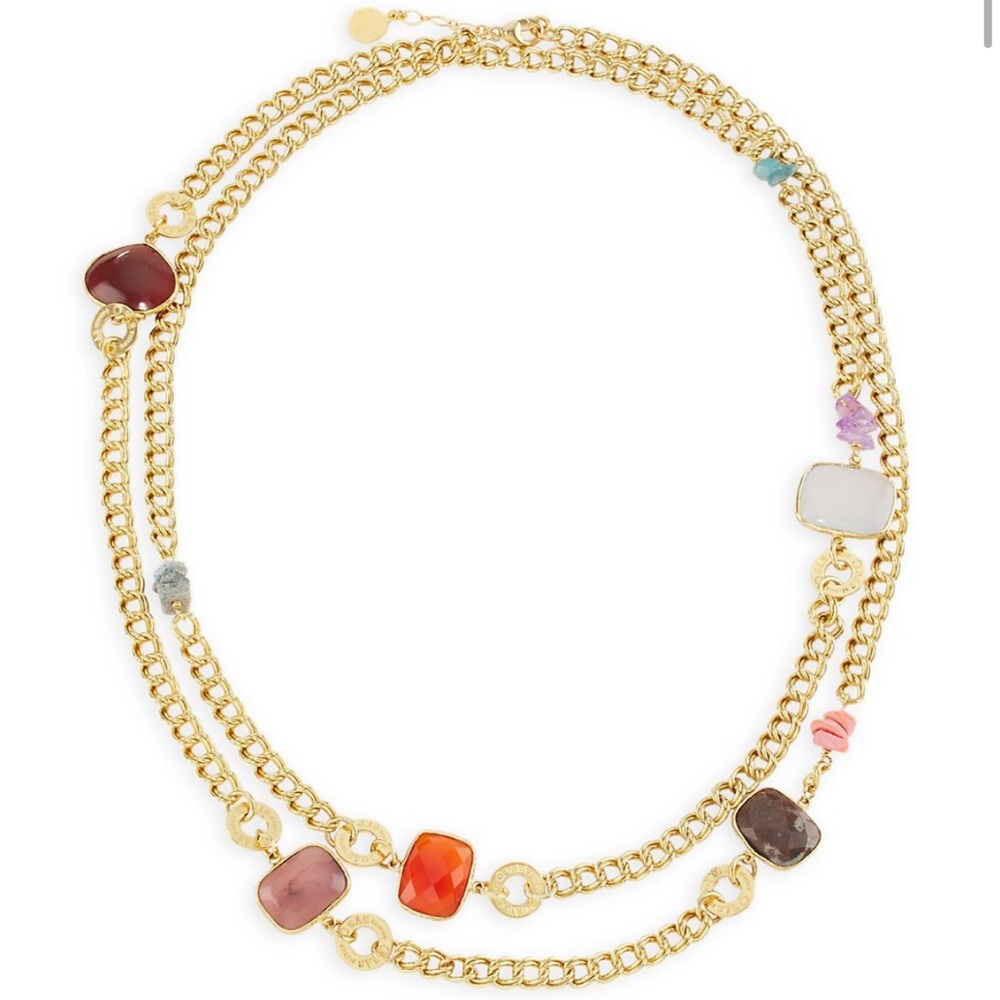 Gas Bijoux Silene multi-stone long necklace